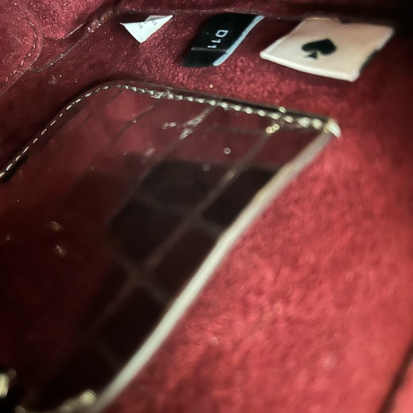 Kate Spade Pale Pink and Silver Leather Crossbody with pink/maroon strap - Picture 6 of 11